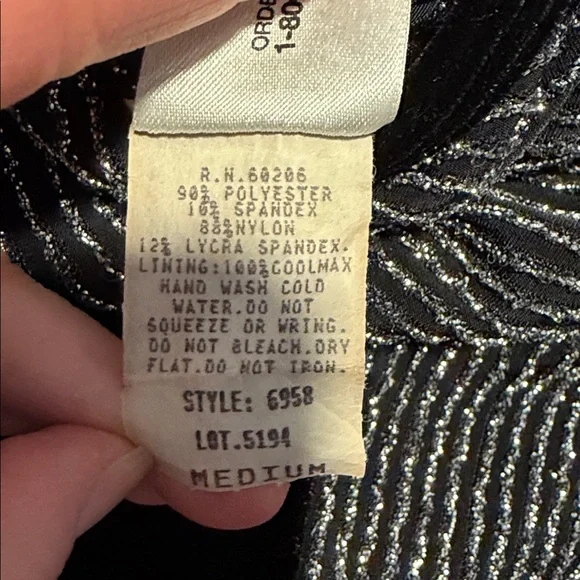 Varsity juniors Black Velvet with Silver Metallic Detail Dance suit. - Picture 7 of 7